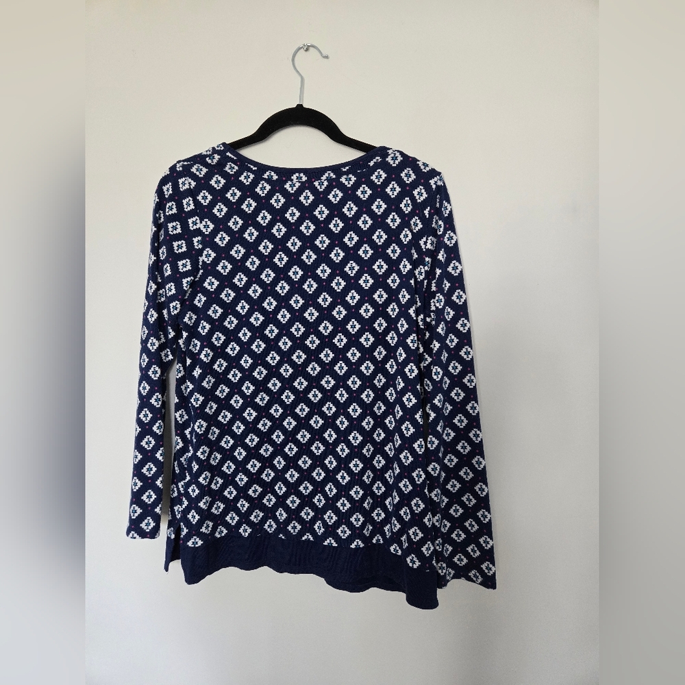 Cuddle Duds Pajama Set S Blue Layers Fair Isle Long Sleeve Jogger Pants Soft - Picture 12 of 13
